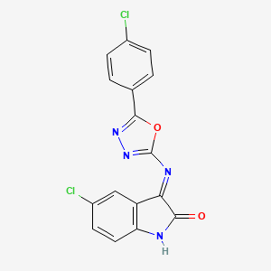 5-Chloro-3-(5-(p-chlorophenyl)-1,3,4-oxadiazol-2-ylimino)-2-indolinone