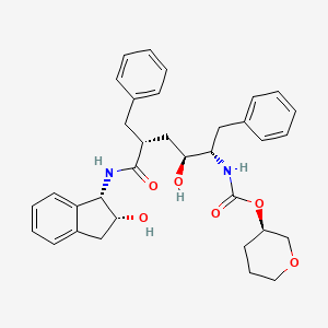 Carbamic acid, (5-((2,3-dihydro-2-hydroxy-1H-inden-1-yl)amino)-2-hydroxy-5-oxo-1,4-bis(phenylmethyl)pentyl)-, tetrahydro-2H-pyran-3-yl ester, (1S-(1alpha(1R*(S*),2R*,4S*),2alpha))-