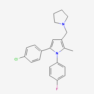 1H-Pyrrole, 5-(4-chlorophenyl)-1-(4-fluorophenyl)-2-methyl-3-(1-pyrrolidinylmethyl)-