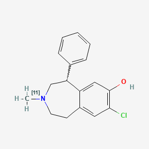 1H-3-Benzazepin-7-ol, 8-chloro-2,3,4,5-tetrahydro-3-(methyl-11C)-5-phenyl-, (R)-