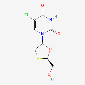 2,4(1H,3H)-Pyrimidinedione, 5-chloro-1-(2-(hydroxymethyl)-1,3-oxathiolan-5-yl)-, (2R-cis)-