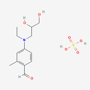 molecular formula C13H21NO7S B12779605 4-[2,3-dihydroxypropyl(ethyl)amino]-2-methylbenzaldehyde;sulfuric acid CAS No. 71673-10-4