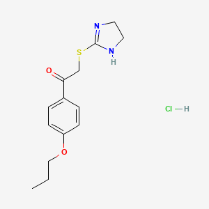 Ethanone, 2-((4,5-dihydro-1H-imidazol-2-yl)thio)-1-(4-propoxyphenyl)-, monohydrochloride