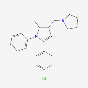 1H-Pyrrole, 5-(4-chlorophenyl)-2-methyl-1-phenyl-3-(1-pyrrolidinylmethyl)-