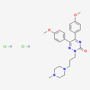 1,2,4-Triazin-3(2H)-one, 5,6-bis(4-methoxyphenyl)-2-(3-(4-methyl-1-piperazinyl)propyl)-, dihydrochloride