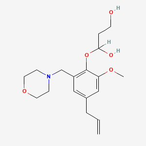 molecular formula C18H27NO5 B12779680 3-(4-Allyl-2-methoxy-6-(morpholinomethyl)phenoxy)-1,3-propanediol CAS No. 102612-77-1