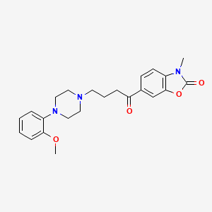 molecular formula C23H27N3O4 B12779706 2(3H)-Benzoxazolone, 6-(4-(4-(2-methoxyphenyl)-1-piperazinyl)-1-oxobutyl)-3-methyl- CAS No. 124694-98-0