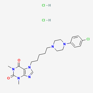 Theophylline, 7-(5-(4-(p-chlorophenyl)-1-piperazinyl)pentyl)-, dihydrochloride