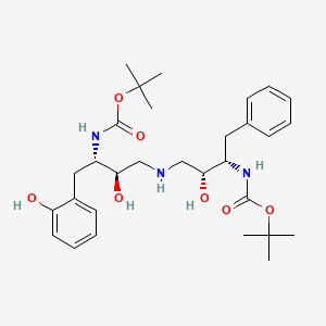 12-Oxa-2,6,10-triazatetradecanoic acid, 4,8-dihydroxy-3-((2-hydroxyphenyl)methyl)-13,13-dimethyl-11-oxo-9-(phenylmethyl)-, 1,1-dimethylethyl ester, (3S-(3R*,4S*,8S*,9R*))-