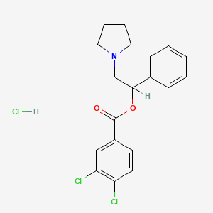 Benzoic acid, 3,4-dichloro-, alpha-(1-pyrrolidinylmethyl)benzyl ester, hydrochloride