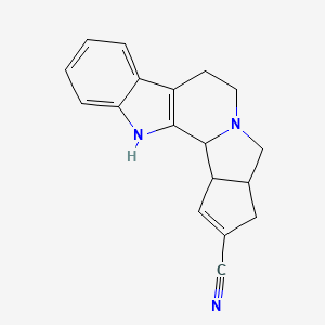 3,3a,4,6,7,12,12b,12c-Octahydrocyclopent(1,2)indolizino(8,7-b)indole-2-carbonitrile