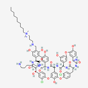 3-[[(1S,2R,19R,22S,34S,37R,40R,52S)-22-amino-52-(6-aminohexylcarbamoyl)-5,15-dichloro-2,26,31,44,47,49,64-heptahydroxy-21,35,38,54,56,59-hexaoxo-7,13,28-trioxa-20,36,39,53,55,58-hexazaundecacyclo[38.14.2.23,6.214,17.219,34.18,12.123,27.129,33.141,45.010,37.046,51]hexahexaconta-3,5,8,10,12(64),14,16,23(61),24,26,29(60),30,32,41(57),42,44,46,48,50,62,65-henicosaen-48-yl]methylamino]propyl-decyl-dimethylazanium