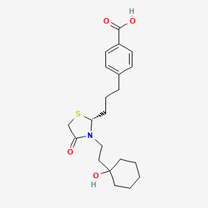 (R)-4-(3-(3-(2-(1-Hydroxycyclohexyl)ethyl)-4-oxo-2-thiazolidinyl)propyl)benzoic acid