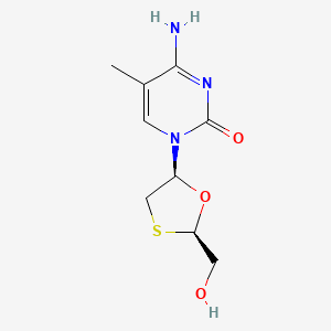 2(1H)-Pyrimidinone, 4-amino-1-(2-(hydroxymethyl)-1,3-oxathiolan-5-yl)-5-methyl-, (2R-cis)-