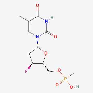 Thymidine, 3'-deoxy-3'-fluoro-, 5'-(hydrogen methylphosphonate)