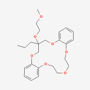 molecular formula C25H34O7 B12780435 18-(2-Methoxyethoxy)-18-propyl-6,7,9,10,18,19-hexahydro-17H-dibenzo(b,k)(1,4,7,10,13)pentaoxacyclohexadecin CAS No. 159722-60-8