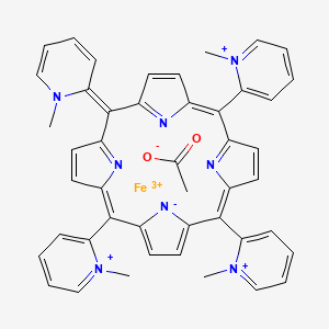 Iron(4+), (acetato-O)((2,2',2'',2'''-(21H,23H-porphine-5,10,15,20-tetrayl)tetrakis(1-methylpyridiniumato))(2-)-N21,N22,N23,N24)-, (SP-5-12)-