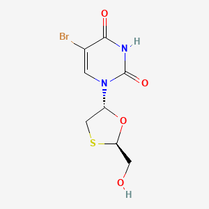 2,4(1H,3H)-Pyrimidinedione, 5-bromo-1-(2-(hydroxymethyl)-1,3-oxathiolan-5-yl)-, (2R-trans)-