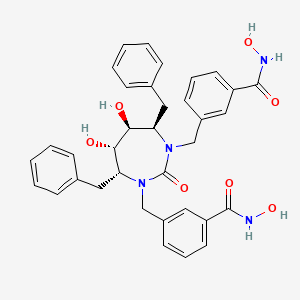 Benzamide, 3,3'-(((4R,5S,6S,7R)-tetrahydro-5,6-dihydroxy-2-oxo-4,7-bis(phenylmethyl)-1H-1,3-diazepine-1,3(2H)-diyl)bis(methylene))bis(N-hydroxy-