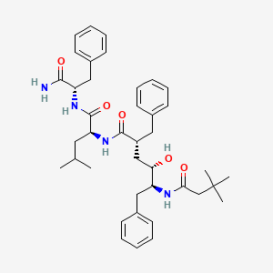 L-Phenylalaninamide, N-(5-((3,3-dimethyl-1-oxobutyl)amino)-4-hydroxy-1-oxo-6-phenyl-2-(phenylmethyl)hexyl)-L-leucyl-, (2R-(2R*,4S*,5S*))-