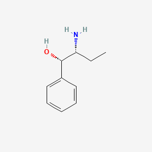 molecular formula C10H15NO B12780578 Benzenemethanol, alpha-((1R)-1-aminopropyl)-, (alphaS)-rel- CAS No. 79880-90-3