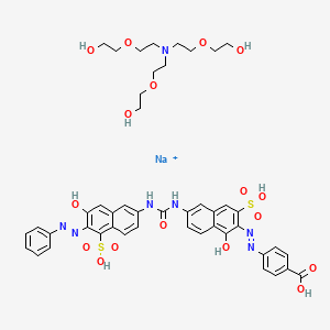 Sodium;2-[2-[bis[2-(2-hydroxyethoxy)ethyl]amino]ethoxy]ethanol;4-[[1-hydroxy-6-[(7-hydroxy-6-phenyldiazenyl-5-sulfonaphthalen-2-yl)carbamoylamino]-3-sulfonaphthalen-2-yl]diazenyl]benzoic acid