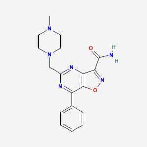 Isoxazolo(4,5-d)pyrimidine-3-carboxamide, 5-((4-methyl-1-piperazinyl)methyl)-7-phenyl-