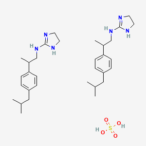 molecular formula C32H52N6O4S B12780594 2-(2-(p-Isobutylphenyl)propylamino)-2-imidazoline hemisulfate hemihydrate CAS No. 120570-61-8