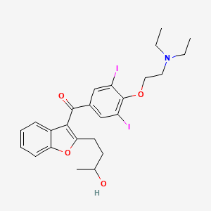 molecular formula C25H29I2NO4 B12780685 Amiodarone metabolite M11-2 CAS No. 725684-62-8