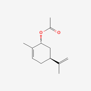 molecular formula C12H18O2 B12780699 2-Cyclohexen-1-ol, 2-methyl-5-(1-methylethenyl)-, acetate, (1R-trans)- CAS No. 5258-00-4