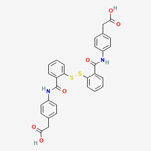 molecular formula C30H24N2O6S2 B12780733 2,2'-Dithiobis(N-phenylaceticacid)benzamide) CAS No. 96835-64-2