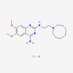 molecular formula C19H30ClN5O2 B12780746 2,4-Quinazolinediamine, 6,7-dimethoxy-N(sup 2)-(2-(hexahydro-1(2H)-azocinyl)ethyl)-, monohydrochloride CAS No. 122001-65-4