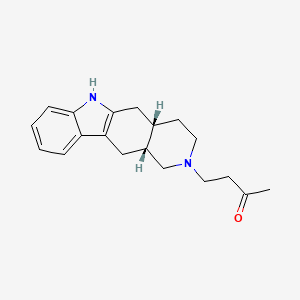 molecular formula C19H24N2O B12780763 2-Butanone, 4-(1,3,4,4a,5,6,11,11a-octahydro-2H-pyrido(4,3-b)carbazol-2-yl)-, cis- CAS No. 112853-74-4