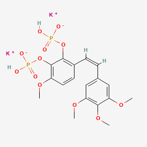 dipotassium;[2-[hydroxy(oxido)phosphoryl]oxy-3-methoxy-6-[(Z)-2-(3,4,5-trimethoxyphenyl)ethenyl]phenyl] hydrogen phosphate