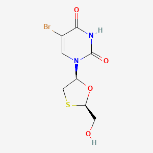 2,4(1H,3H)-Pyrimidinedione, 5-bromo-1-(2-(hydroxymethyl)-1,3-oxathiolan-5-yl)-, (2R-cis)-