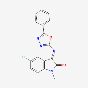 5-Chloro-1-methyl-3-(5-phenyl-1,3,4-oxadiazol-2-ylimino)-2-indolinone