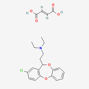 molecular formula C23H26ClNO6 B12781217 (E)-but-2-enedioic acid;2-(8-chloro-6H-benzo[b][1,4]benzodioxepin-6-yl)-N,N-diethylethanamine CAS No. 81320-21-0