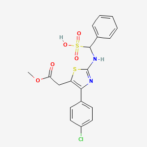 Thiazole-5-acetic acid, 4-(p-chlorophenyl)-2-(alpha-sulfobenzylamino)-, methyl ester