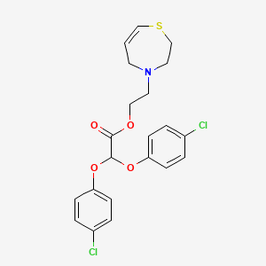 Glyoxylic acid, 2-(hexahydro-1,4-thiazepin-4-yl)ethyl ester, 2-(bis(p-chlorophenyl)acetal)