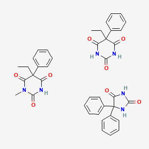 molecular formula C40H38N6O8 B12781285 Comital-L CAS No. 84769-50-6