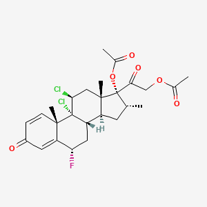 9,11beta-Dichloro-6beta-fluoro-17,21-dihydroxy-16alpha-methylpregna-1,4-diene-3,20-dione 17,21-di(acetate)