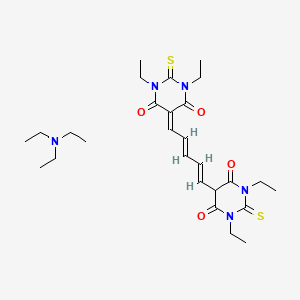 molecular formula C27H41N5O4S2 B12781335 5-[(2E,4E)-5-(1,3-diethyl-4,6-dioxo-2-sulfanylidene-1,3-diazinan-5-yl)penta-2,4-dienylidene]-1,3-diethyl-2-sulfanylidene-1,3-diazinane-4,6-dione;N,N-diethylethanamine CAS No. 72076-49-4