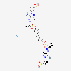 1,1'-(Isopropylidenedi-p-phenylene) bis(2-((5-amino-3-methyl-1-(3-sulphophenyl)-1H-pyrazol-4-yl)azo)benzenesulphonate), sodium salt