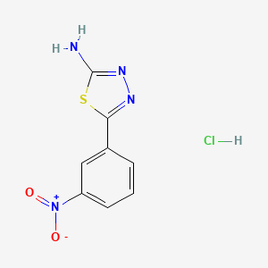 B12781382 1,3,4-Thiadiazole, 2-amino-5-(m-nitrophenyl)-, hydrochloride CAS No. 102367-67-9