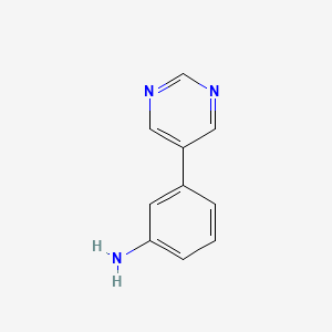 molecular formula C10H9N3 B1278150 3-嘧啶-5-基苯胺 CAS No. 69491-59-4