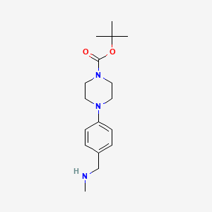 molecular formula C17H27N3O2 B1278153 叔丁基4-{4-[(甲基氨基)甲基]苯基}哌嗪-1-羧酸酯 CAS No. 681508-91-8