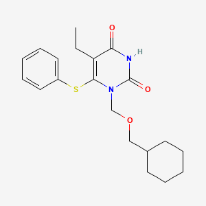 6-Ethyl-1-((cyclohexylmethoxy)methyl)-6-(phenylthio)uracil