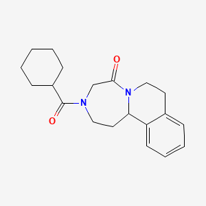 1,3,4,7,8,12b-Hexahydro-3-(cyclohexylcarbonyl)-(1,4)diazepino(7,1-a)isoquinolin-5(2H)-one