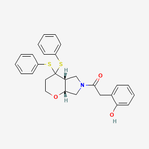 Thiopyrano(2,3-c)pyrrole, octahydro-4,4-diphenyl-6-((2-hydroxyphenyl)acetyl)-, cis-(+-)-