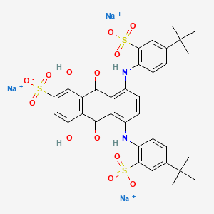 Trisodium 5,8-bis((4-(1,1-dimethylethyl)-2-sulphonatophenyl)amino)-9,10-dihydro-1,4-dihydroxy-9,10-dioxoanthracene-2-sulphonate